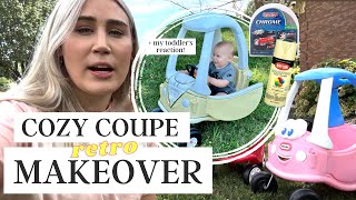 Cozy Coupe DIY Makeover! Pink to Yellow VW Bus + My Toddler’s Reaction!