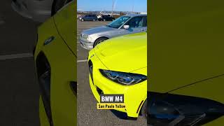 BMW M4 in San Paulo Yellow color #youtubeshorts #coolfeatures #bmwm4