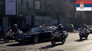 Escort of Russian Defense Minister in Belgrade