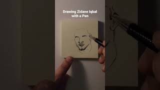 Drawing Zidane Iqbal with a pen رسم زيدان اقبال بقلم الجاف