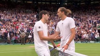 Heated word exchange between Taylor Fritz &Alexander Zverev after Fritz won match, Wimbledon2024