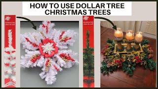 How to use DOLLAR TREE CHRISTMAS TREES! #dollartreediys #diychristmaswreath #christmas2022