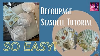 How to decoupage Seashells, Napkin  decoupage, Part 1