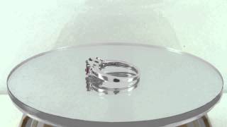 6 50CMRI3009PBL - 1.30 ct Diamond and Pink Sapphire Ring In 10K White Gold Free Sizing