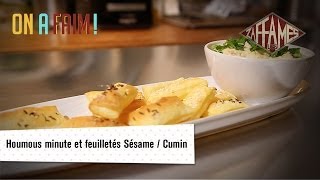 Recette d'houmous minute et feuilletés au sésame et au cumin. On a faim!