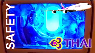 ✈︎ Thai Airways ✈︎ Airbus A380 || NEW SAFETY VIDEO || Thai & English