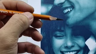 Pencil Shading Process! Realistic Charcoal Portrait Tutorial in Real-Time