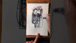 Drawing with a pen .