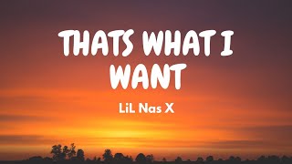 Lil Nas X - THATS WHAT I WANT (Lyric Video)