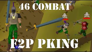 46 Combat Rune 2h Pking - OSRS F2P Pking