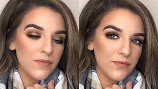 GLITTERY CHOCOLATEY SMOKEY EYE || GRWM MAKEUP TUTORIAL