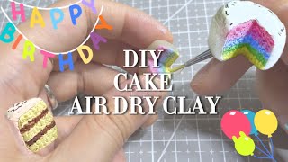 How To Make an Easy AIR DRY CLAY Cake🍰🎂| Cold Porcelain Tutorial🌟✨💖