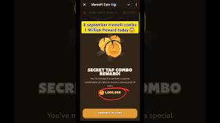 9 September (Level 1-13) Memefi Secret Reward Combo |Memefi 1,000,000 Coins Code Memefi Code #Memefi