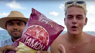 RATING SPANISH SNACKS ON A NUDE BEACH | BARCELONA | ALEX HOLLINGWORTH