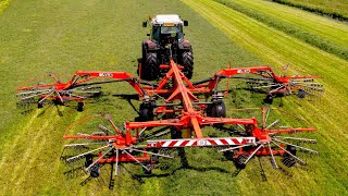 2022 Raking grass with Fella 4-rotor | Gras harken met Fella vierrotorhark | Fella TS 4000 | MF 6265