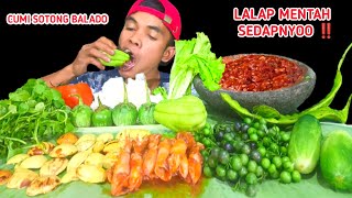 MUKBANG CUMI SOTONG BALADO LALAP JENGKOL,PETAI,LEUNCA,LABU,TERONG,TIMUN,SALADA,TOMAT,SAMBAL TERASI‼️