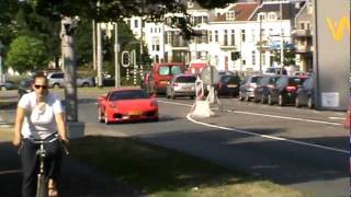 Red Ferrari F430 accelerates at John Frostbridge Arnhem