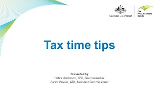 Tax time tips