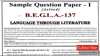 BEGLA 137 Important Questions with Answer | BEGLA 137 Guess paper | BEGLA 137 Sample paper | PART 1