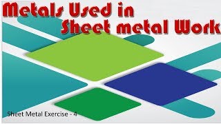 Metals used in sheet metal work