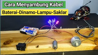 cara menyambung kabel dinamo,baterai,saklar dan lampu led di tipe x trondol #tipextrondol