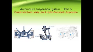 55  Suspension System 5 : Double wishbone, multi link & hydro pneumatic suspension