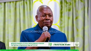 GRAVE MESSAGE DOMINICAL DE TATA KIMBANGU DU 03 NOVEMBRE 2024