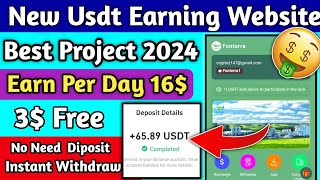 New Usdt Earning Site Usd Mining Site 2024 Best Investment Usdt Earning Website