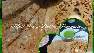 Amazing| Murthal Wala Muli Pyaz Butter Parantha| Punjabistyle | Delicious 😋Punjabi Kitchen Recipe