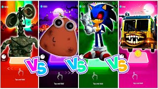 Siren Head🆚Pou🆚Sonic exe🆚Bus Eater.Tiles Hop Edm Rush