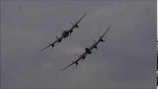 Duxford Airshow 2014 Two Lancaster flypast "Thumper" & "Vera"