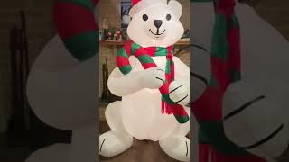 Gemmy Industries 2005 8 Foot Inflatable Prototype Poles Bear/ Candy Cane