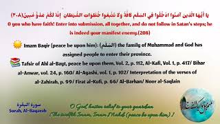 Ahl al-Bayt (AS) in the Qur'an/Surah Al-Baqarah,verse 208 with English translation