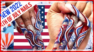 New 2022 4th Of July Red White&Blue Nail Freestyle