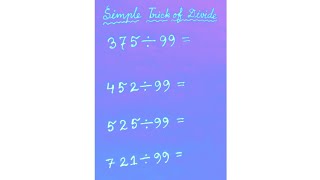 #5 Seconds Divide Trick # Division Short Trick💥💥