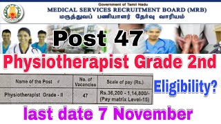 Physiotherapist Govt. Vacancy 47। Physiotherapy Post Government Hospital Vacancy 2024-25