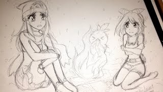 Speed Drawing: Dawn & May on Route 216