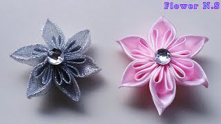 Amazing Ribbon Flower Work - Hand Embroidery Amazing Trick - Sewing Hacks - Easy Flower Making