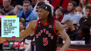 4th Quarter, Last 3:44 of NBA Game – Portland Trail Blazers vs  Toronto Raptors – January 29, 2023