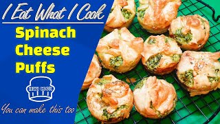 Spinach Cheese Puffs Recipe | Muffin Puffs | Puff Pastry Snack | IEWICOOK