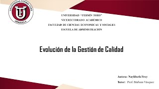 Evolución de la Gestión de Calidad