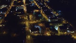 Short flight downtown at night