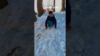 Little boy enjoying Snow Slide❄️☃️⛄️❄️ #viral #trending #shorts #snow