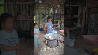 Rural garden kitchen little chef