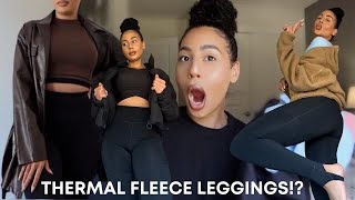 I GOT THE VIRAL THERMAL FLEECE LEGGINGS | GLOWMODE ACTIVEWEAR TRY ON WINTER FIT GIRL OFF DUTY LOOKS