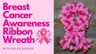 Breast Cancer Wreath Form Dollar Tree/ Breast Cancer Awareness Ribbon Wreath/ Breast Cancer Wreath