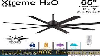 Minka-Aire F896-65-CL Xtreme H2O 65 Inch Outdoor Ceiling Fan with DC Motor in Coal Finish