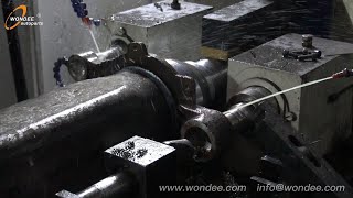 Step 16: 3 hole boring for brake bracket-How to manufacture heavy duty semi trailer axle?