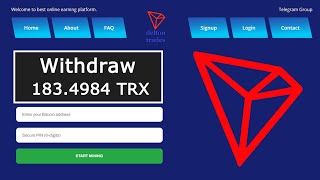 Deltontrades.top - New Tron cloud mining site 2021 | New Free Tron earning site