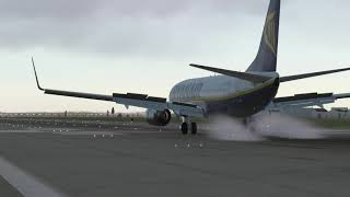 X-Plane 11 - Hard Landing in Prague - Ryanair Boeing 737-800